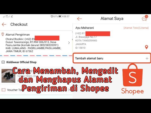 Cara Menambah, Edit Dan Menghapus Alamat Pengiriman di Shopee