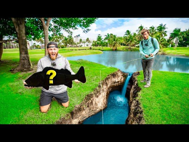 FINDING GIANT Fish in TINY ISLAND PONDS! (Island vs Island Challenge)