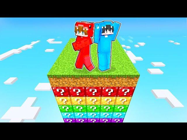 Sobreviviendo en Un Chunk de Lucky Blocks en Minecraft