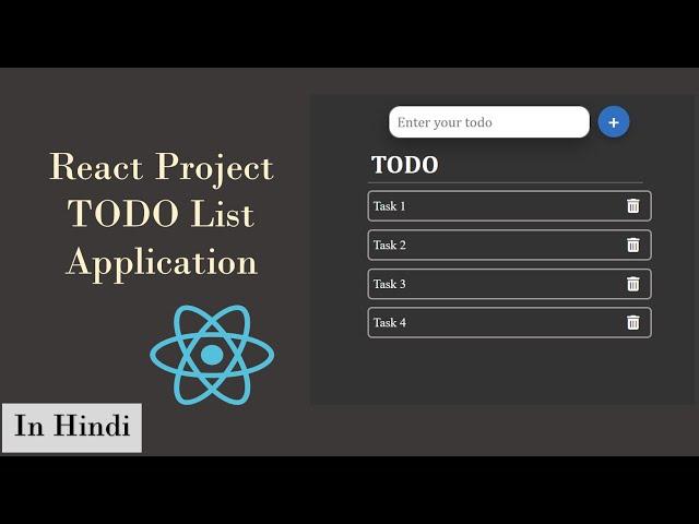 Todo List Application using React JS in Hindi | React Projects for beginners in Hindi