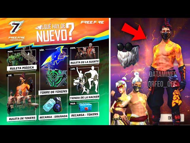 AGENDA SEMANAL de FREE FIRE: YIN YANG CONJUNTO SELLO FLAMIGERO ASI FUNCIONA TIENDA DE HACKER RULETA