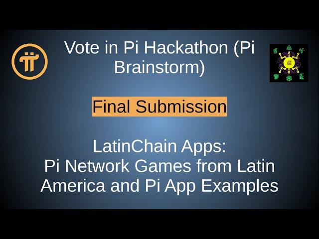 Pi Hackathon (Final submission): LatinChain Platform (Games from Latin America for Pi) #odoo