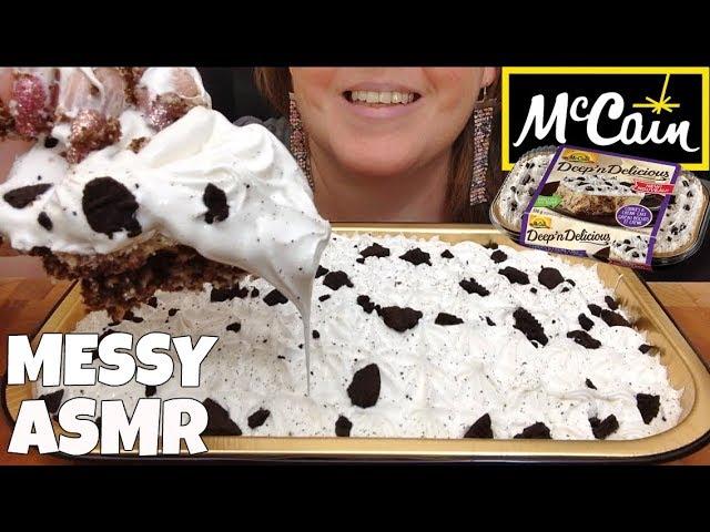 ASMR MCCAIN COOKIES & CREAM CAKE *MESSY* + BIG BITES (NO TALKING)