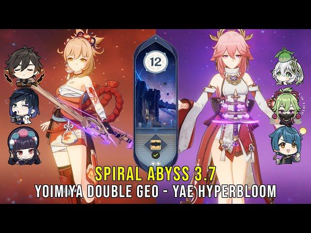 C0 Yoimiya Double Geo and C0 Yae Hyperbloom - Genshin Impact Abyss 3.7 - Floor 12 9 Stars