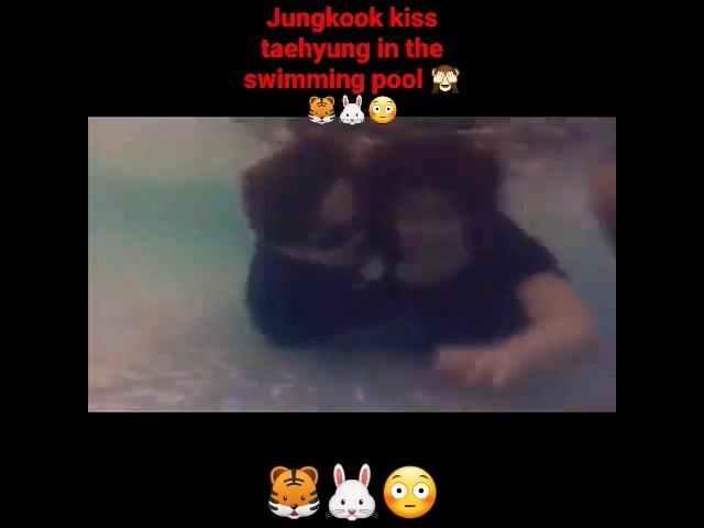 is jungkook kiss taehyung in swimming pool #taekook #vkook #bts #shorts