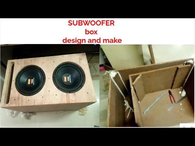 how to design and make dual subwoofer in single subwoofer box at home