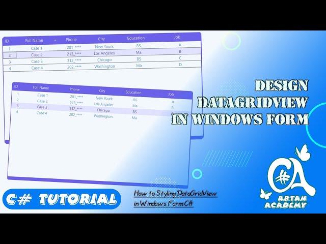 C# Design a Styling for DataGridView in Windows Form