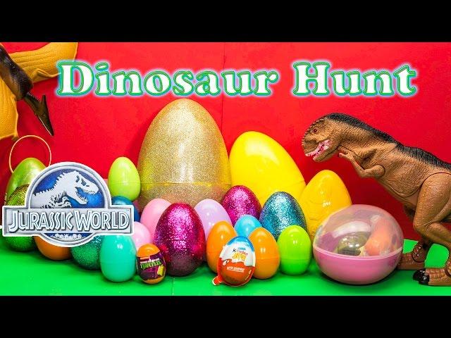 Assistant Opens Dinosaur Surprise Eggs from Jurassic World