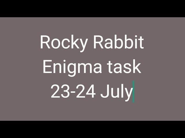 Rocky Rabbit Enigma task completion & 25,00,000 rewards claiming process in Telugu....