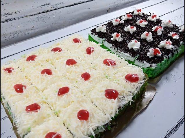 DENGAN TAKARAN GELAS, CAKE POTONG PANDAN  ENAK DAN LEMBUT