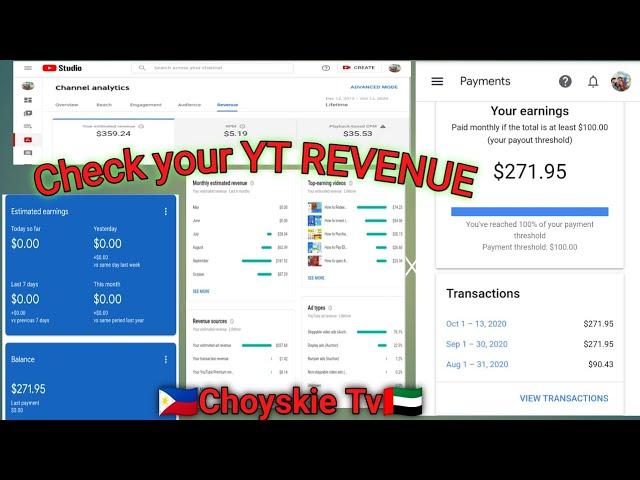 How to check REVENUE in Youtube and Google Adsense latest Update October 2020