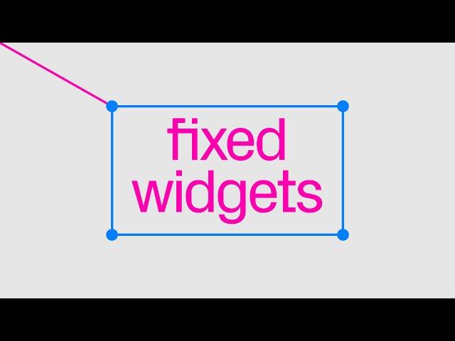 Fixed widgets for titles, menus, and animations