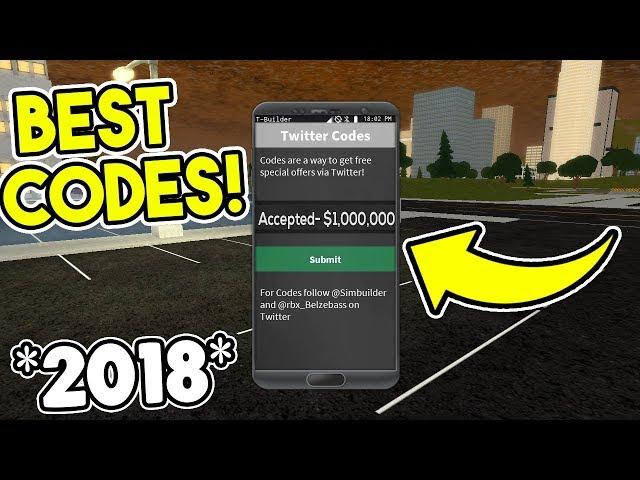 Top 3 BEST CODES! *2018* | Vehicle Simulator ROBLOX