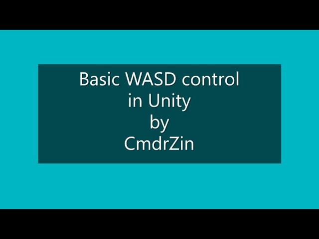 Unity - Basic WASD movement with the CharacterController method.