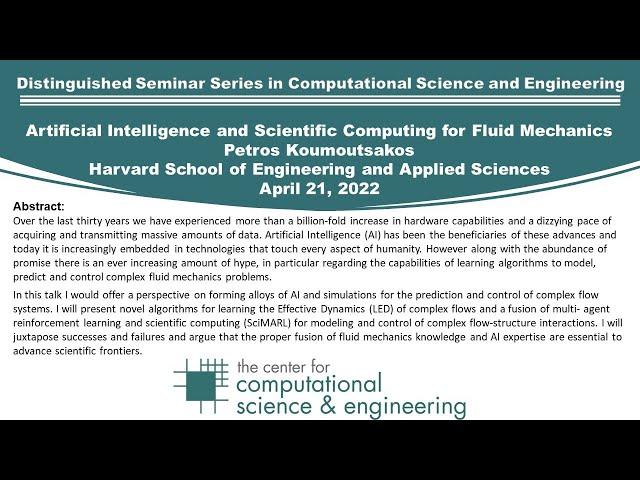 Distinguished Seminar in Computational Science and Engineering: Petros Koumoutsakos, 4/21/22