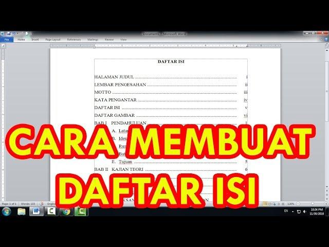 Cara Membuat Daftar Isi Skripsi, Makalah atau Laporan