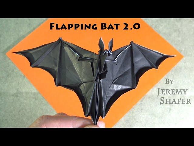 Origami Flapping Bat 2.0  Pull the Tail and it Flaps!