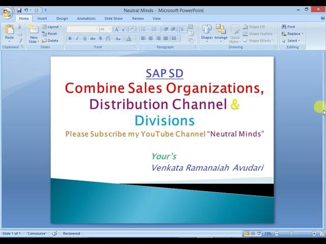 SAP SD: Combine Sales Organizations, Combine Distribution Channels and Combine Divisions