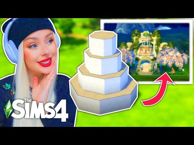 Can I Transform this TIERED CAKE Shell Challenge into a Cute House?? // Sims 4 Build Challenge