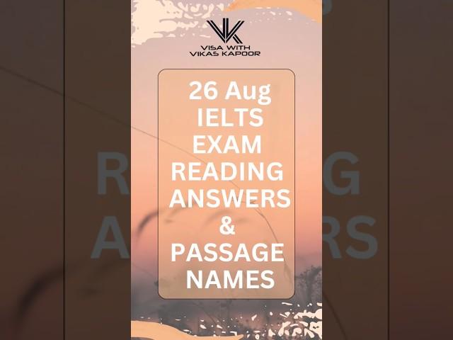 26 Aug IELTS EXAM READING ANSWERS & PASSAGE NAMES #IELTS #ieltsexam #ieltstips #ieltspreparation