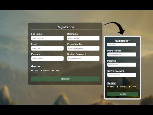 Responsive Registration Form in HTML and CSS