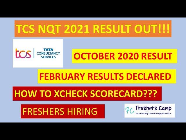 TCS NQT RESULTS 2021 | FEBRUARY TCS NQT SCORECARD |TCS Hiring | Freshers Jobs | OCTOBER RESULT 2020