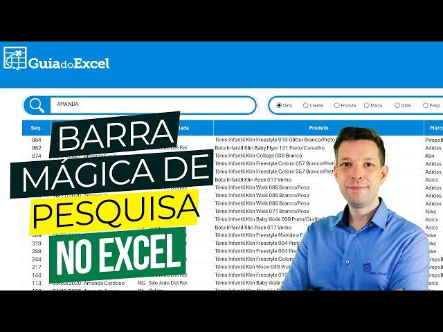 Barra de Pesquisa Mágica no Excel