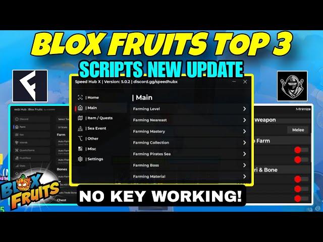 3 Best Blox Fruit Script No Key  Script Blox Fruit AUTO FARM , AUTO CANDY & RAID | Fluxus Delta