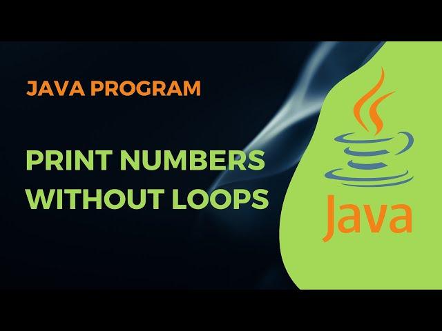 Print Numbers Without Loops || Recursion || Java Program || Swaroop Nadella