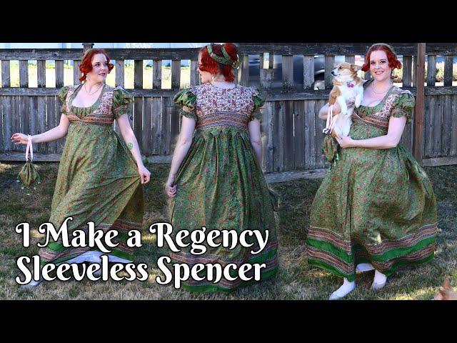 I Make a Regency Sleeveless Spencer from Silk Scraps!