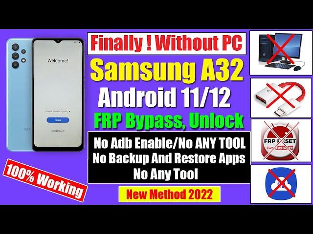 Samsung A32 FRP Bypass Android 11 Without PC | New Method 2024
