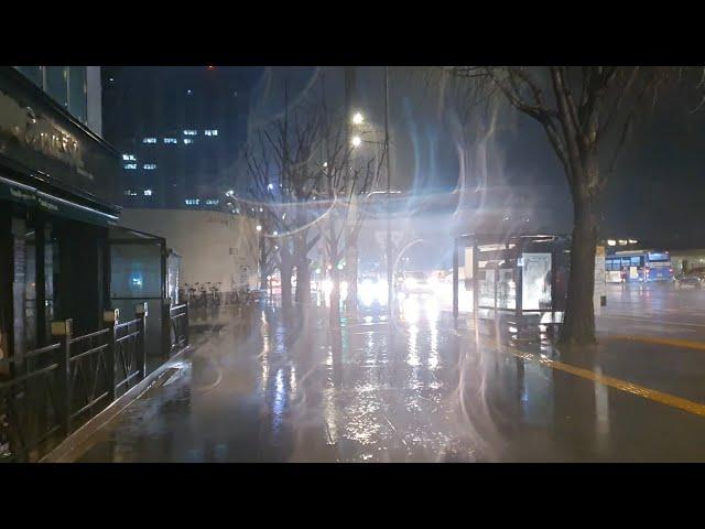 12 Hour Night Rain Walk Melt Your Stress. Relaxing Sound Ambient Video for Sleep Study Meditation