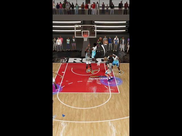 i knocked out a defender by dunking him so hard with the 7'2 glitchy glass nba 2k23 #shorts