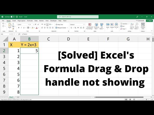 How to enable drag option in Excel | Solved Fill Handle not showing [2022]