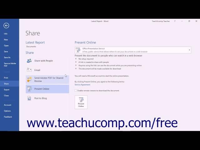 Word 2016 Tutorial Presenting Online Microsoft Training