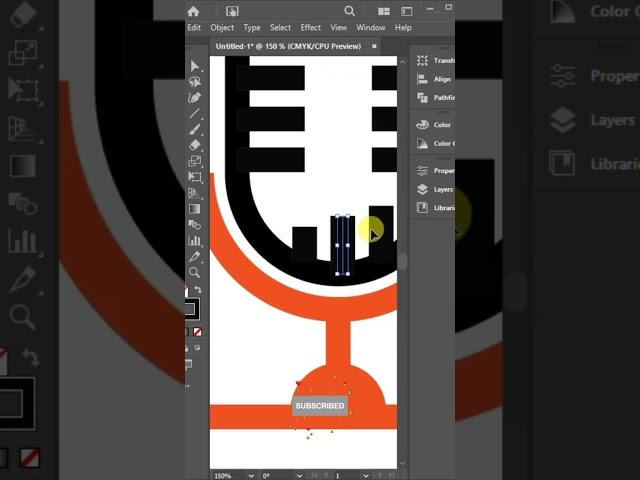 Master Merging Shapes for Stunning Designs in Adobe Illustrator! #trendingshorts