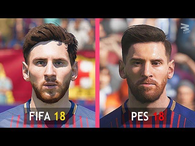 FIFA 18 Vs PES 18: Barcelona Faces Comparison