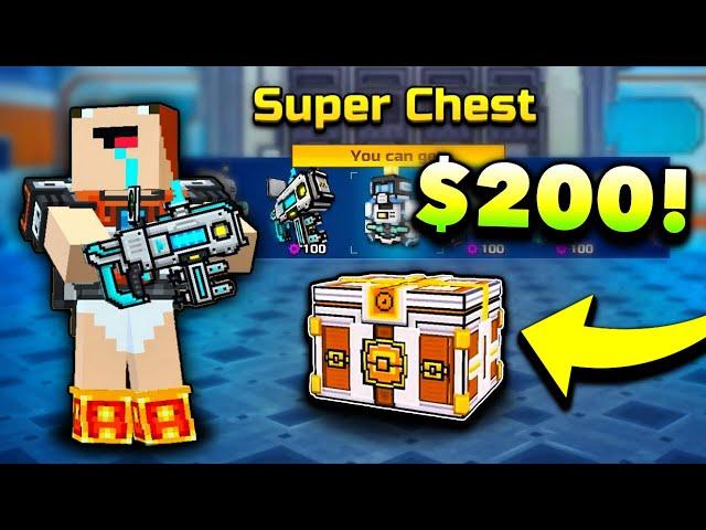 Noob Spends $200 on Pixel Gun 3D...RAGE QUIT (Super Chest Opening)