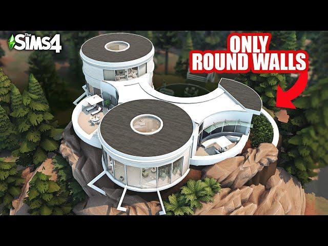 I've used ONLY ROUND WALLS for this build  [No CC] - Sims 4 Speed Build | Kate Emerald