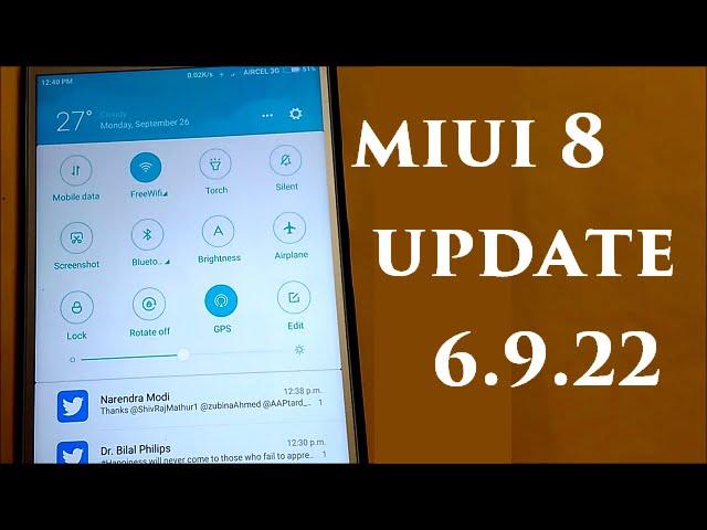 Latest MIUI 8 Update 6.9.22 Features | Hindi - हिन्दी