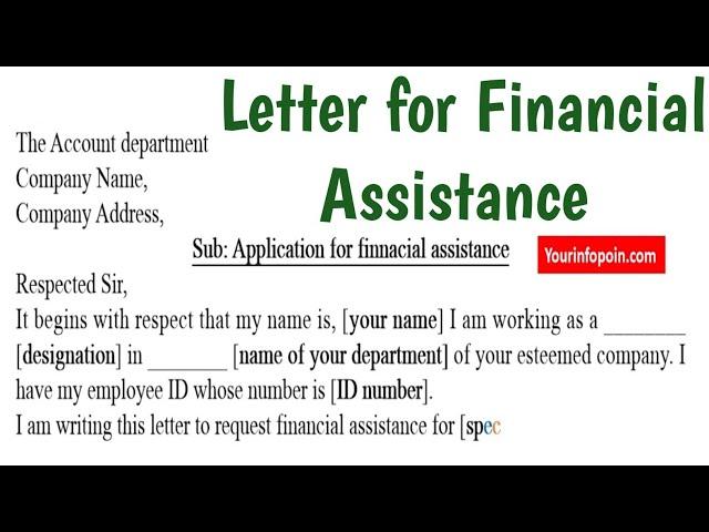 Letter for Financial Assistance - Financial Assistance Request Application