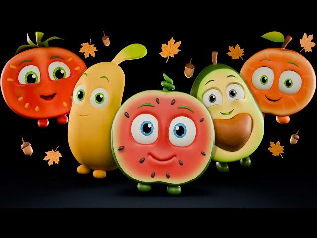  Funky Fruits Autumn Dance Party (New Version) - Upbeat Music, Animation and Baby Sensory Video 