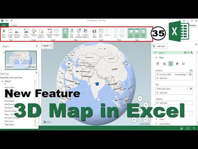 Use 3D Maps in Excel - Create Beautiful Map Charts - How to Make a 3D Map in Excel –Tutorial Hindi