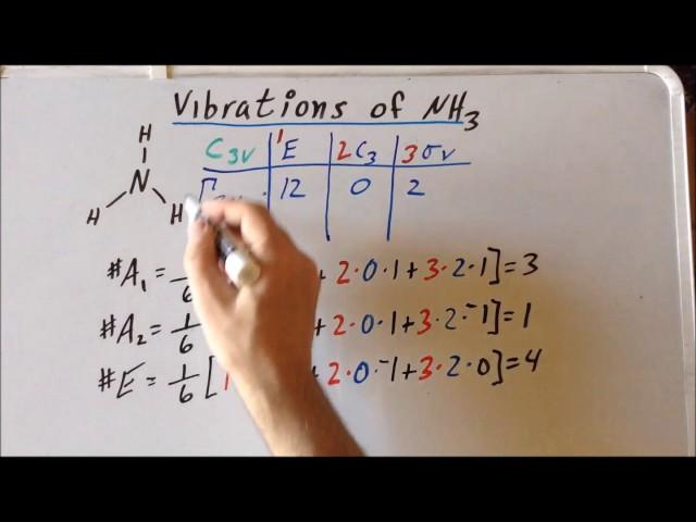 Projection operator method: vibrations of ammonia (NH₃)