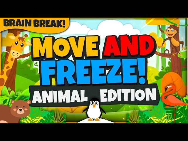 Move and Freeze - Animal Edition! | Brain Break | Freeze Dance Games For Kids | GoNoodle Inspired