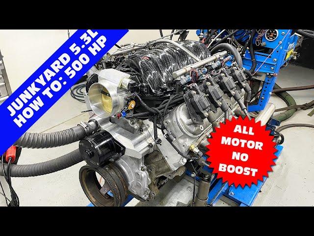 HOW TO: THE ULTIMATE 510-HP, ALL MOTOR JUNKYARD 5.3L BUILD.  STEP BY STEP BUILD & FULL DYNO RESULTS