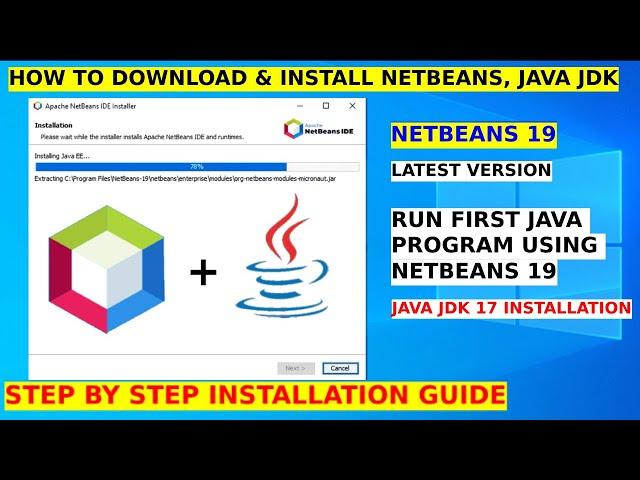 How to download and Install Netbeans IDE 19, Java Jdk on Windows 10