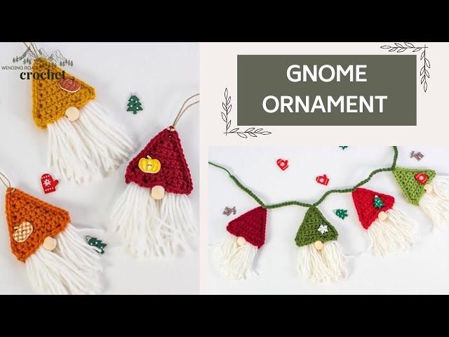 CROCHET GNOME ORNAMENT or GARLAND | SCRAP YARN crochet pattern | Holiday Crochet | QUICK and EASY