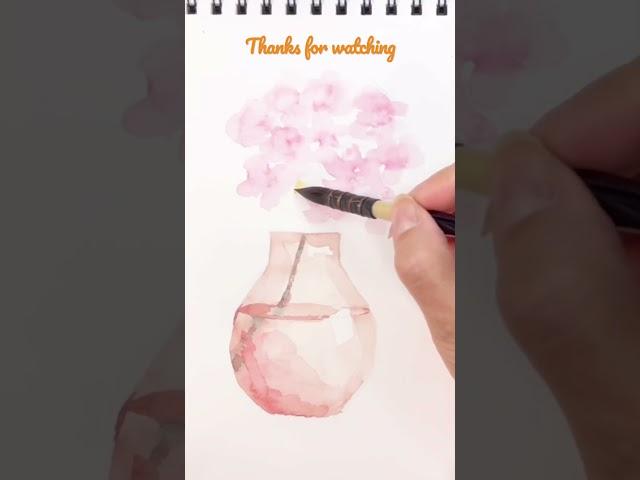 How to watercolour flowers easy/水彩