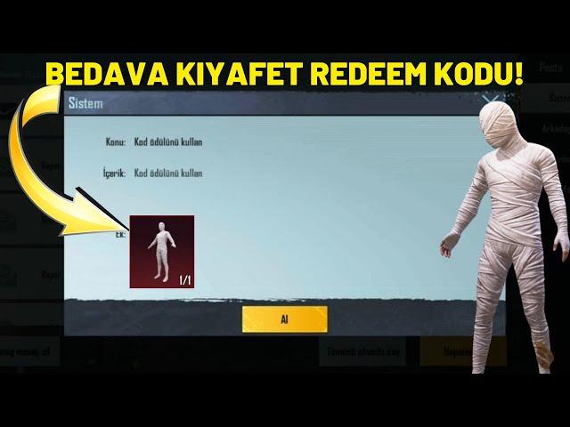 BEDAVA KIYAFET VEREN REDEEM CODE GELDİ! BEDAVA PREMIUM SANDIK ALMA - PUBG MOBILE